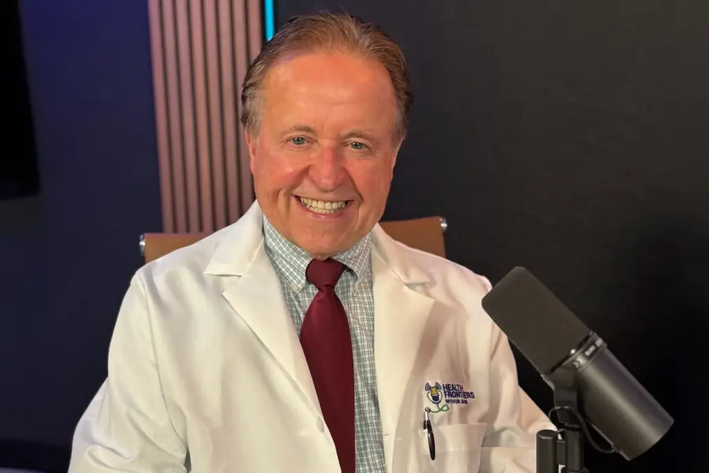 Dr. Bob recording Health Frontiers at Skyllamas